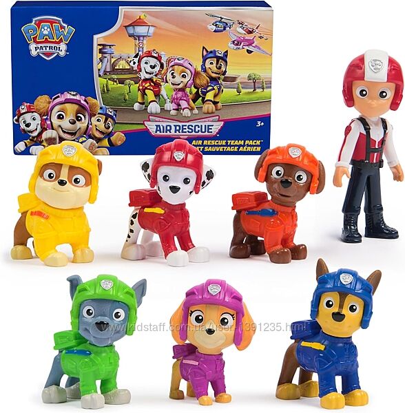 Набір Paw Patrol із 7 фігурок Щенячий патруль Повітряні рятувальники