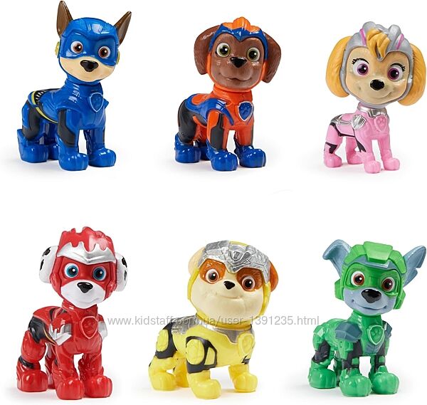 Набір Paw Patrol і 6 фігурок Щенячий патруль Могутні цуценята Мегакіно 