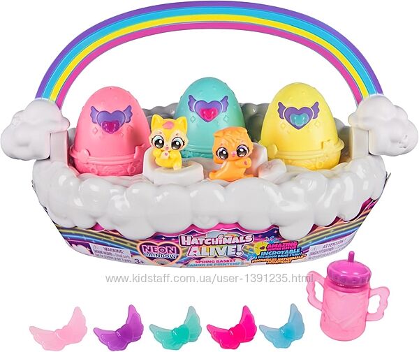 Hабір Hatchimals Alive Neon Rainbow Spring Basket Toy Весняний  кошик