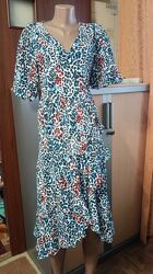 Комфортное платье из жатого хлопка на запАх, размер 18 - XL - 52