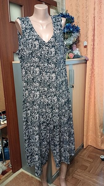 Шикарный летний комбинезон-ромпер, штаны - кюлоты, размер 18 - XL - 52