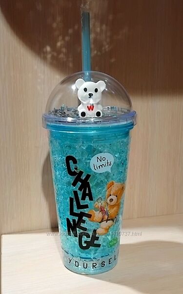 Фирменный детский стакан с трубочкой,500 ml