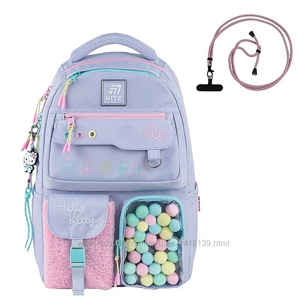 New 2025. Рюкзак Kite HK25-2587M Hello Kitty M на зріст 130-145см