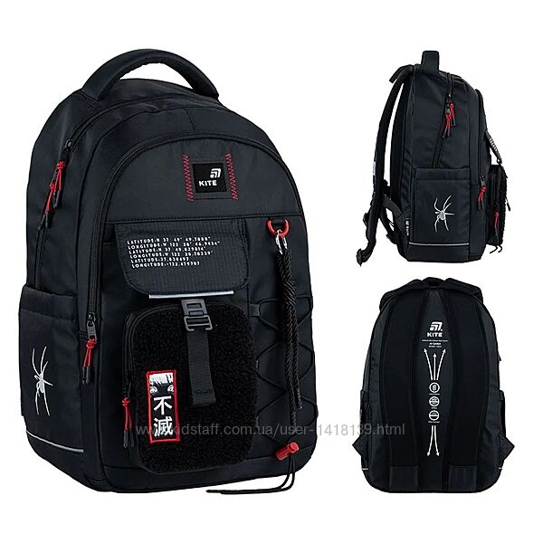 New. Рюкзак Kite teens чорний розмір L на зріст 145-175см K25-2597L-1
