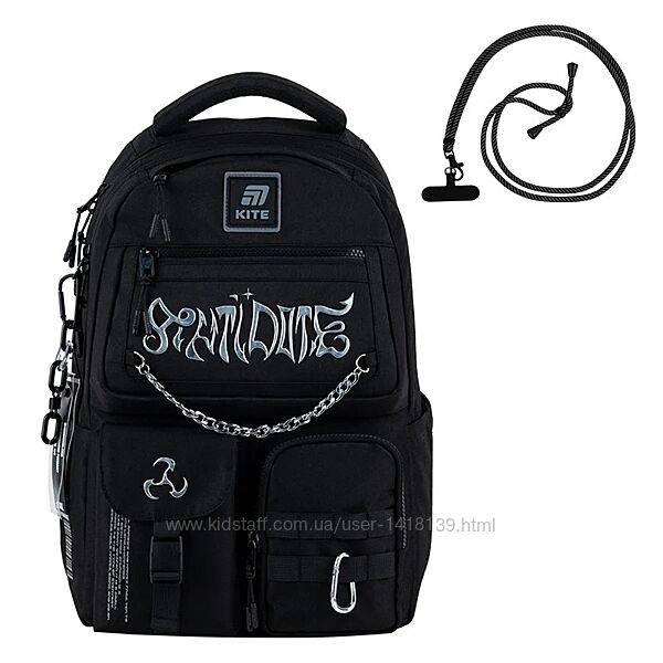 New. Рюкзак Kite teens чорний від 9-12 років зріст від 130-145см K25-2587M-1