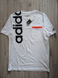 Новая хлопковая футболка Adidas Majica с карманом размер М