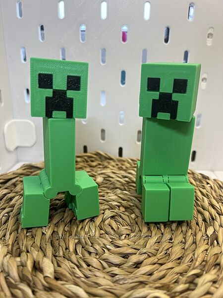 Кріпер Майнкрафт 10 см рухомі деталі  Creeper Minecraft іграшка фігурка 