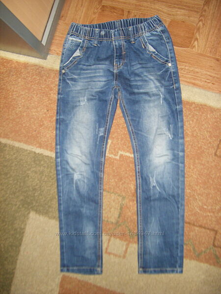 Джинсы на резинке, на парня 10 лет, рост 140 см