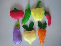 Игрушечная еда, еда из фетра, овощи из фетра 