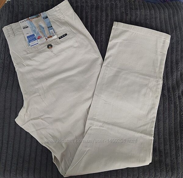 Хлопковые мужские брюки чино штаны Chinos от Livergy Германия