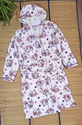 Халат теплый с капюшоном для девочки 11-12лет