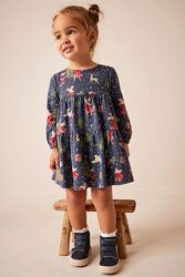 Чудова сукня Next з зимовим принтом, 2-3 роки, 98 см