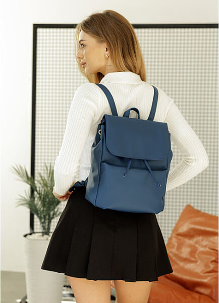 Жіночий рюкзак еко шкіра MEN темно-синій