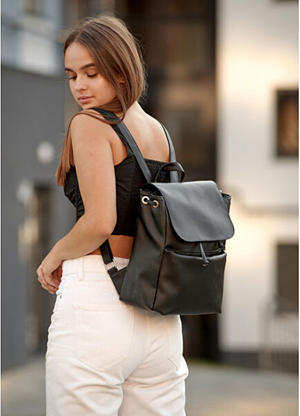 Жіночий рюкзак еко шкіра MEN чорний