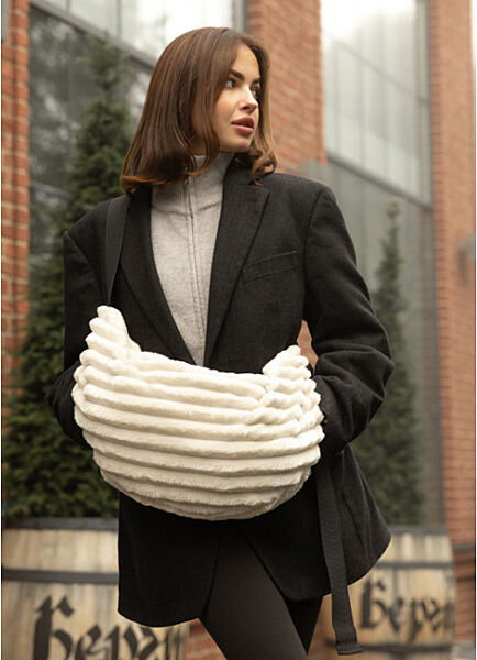 Жіноча сумка тканева молочна