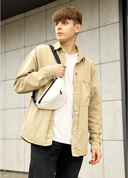 Чоловіча сумка на пояс бананка Marina MSG біла