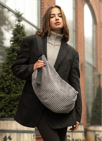 Жіноча сумка тканева графітова