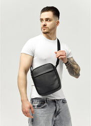 Сумка месенджер чорна,  унісекс