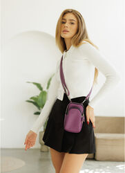 Жіноча сумка для телефону шкіра еко  SGS фіолетовий