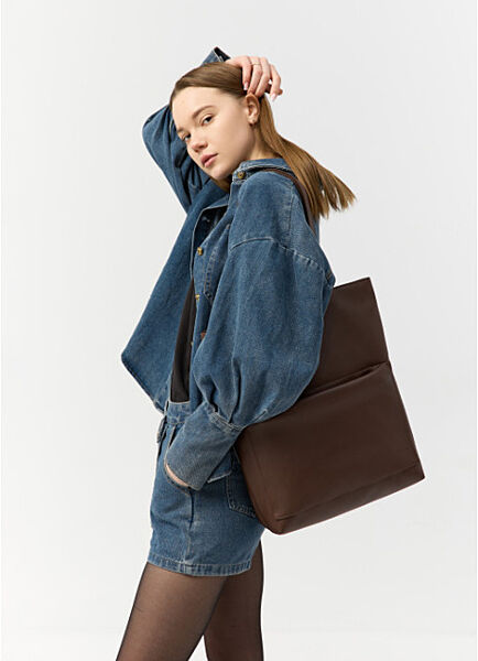 Сумка шопер шкіра еко SEN шоколадна