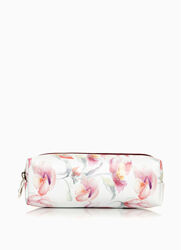 Жіноча біла косметичка  SSH принт Flowers