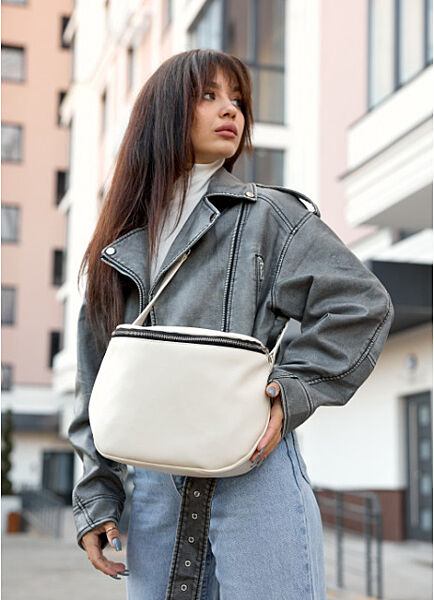 Жіноча сумка шкіра еко SZS молочна
