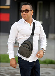 Чоловіча сумка через плече слінг 0SH графітовий