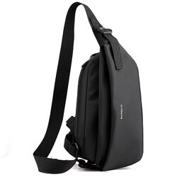 Сумка слінг текстильна чорного кольору 7413A