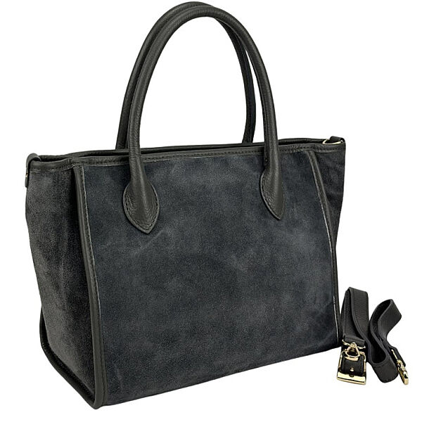 Шоппер темно-сірий замшевий Італія 77685DG