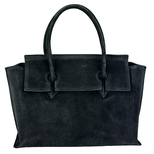 Замшева сумка середніх розмірів колір чорний Італія 776125A