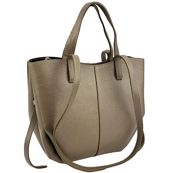 Шкіряна сумка середніх розмірів кольору тауп Італія 77666T