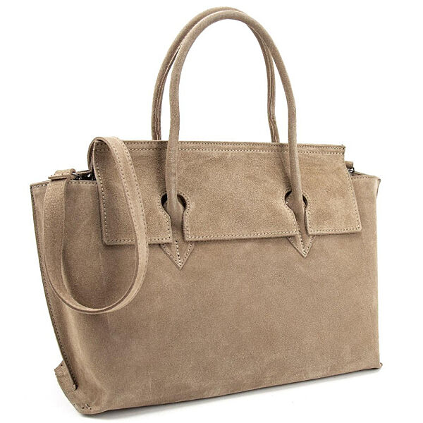 Замшева сумка середніх розмірів колір тауп Італія 776125T