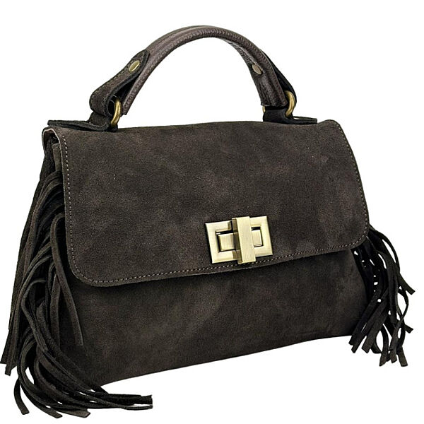Замшеве кросбоді з бахромою Італія 77858DB