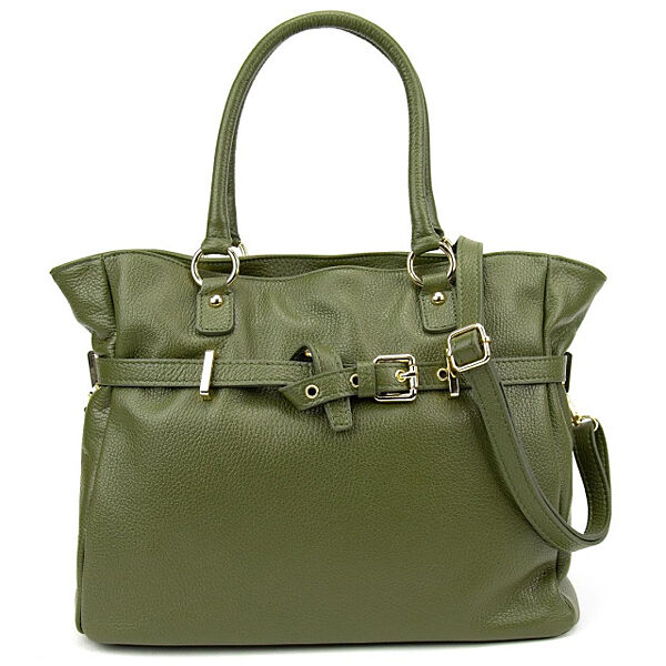 Жіноча сумка шкіряна хакі олива Італія 77638OL