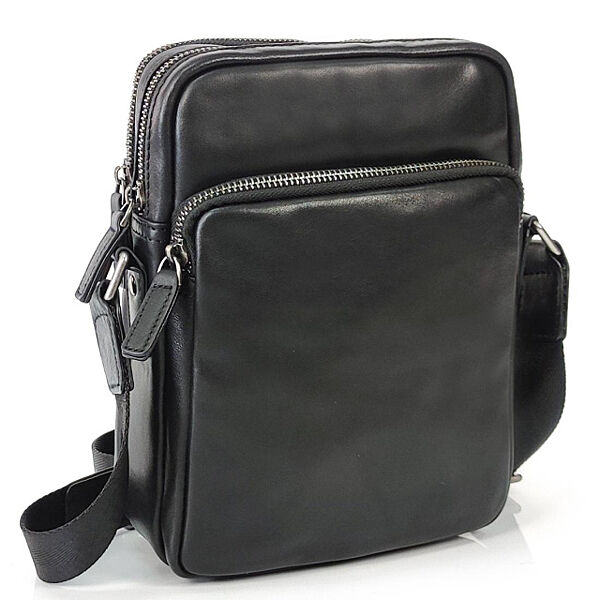 Сумка чоловіча шкіряна чорна 7168A