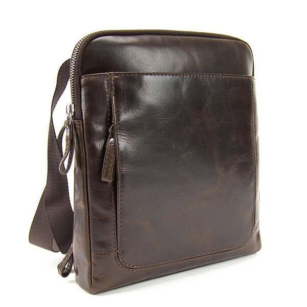 Шкіряна чоловіча сумка через плече в гладкій шкірі 74144C