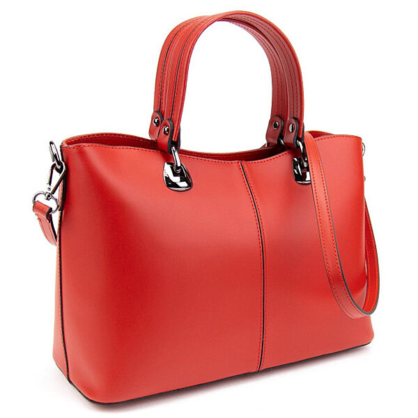 Червона шкіряна сумка середніх розмірів Італія 77627R