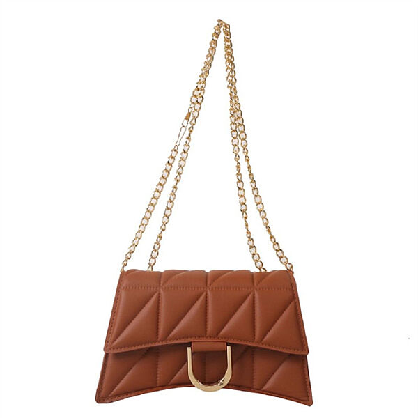 Кросбоді вигнутої форми в еко-шкірі з геометричним візерунком 74-378C