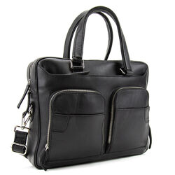 Сумка для документів чорна шкіряна 7111A