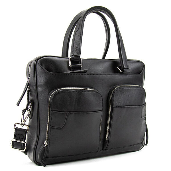 Сумка для документів чорна шкіряна 7111A