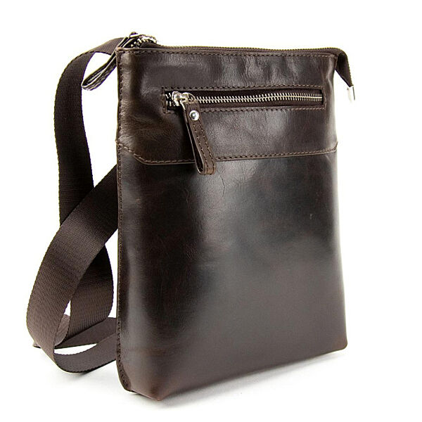 Тонкий шкіряний вертикальний месенджер 74142C