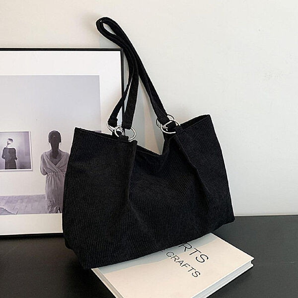 Вельветова сумка жіноча чорна 74-1555A