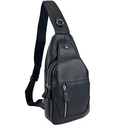 Шкіряний чорний слінг через плече 76809-1A