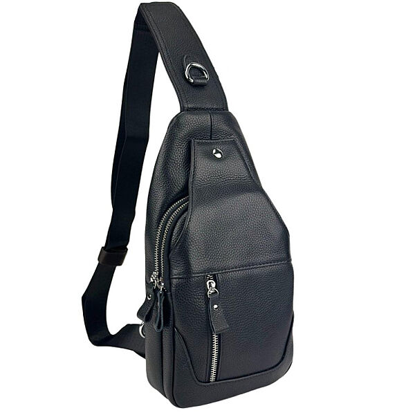 Шкіряний чорний слінг через плече 76809-1A