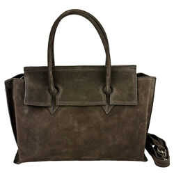 Замшева сумка середніх розмірів колір шоколад Італія 776125DB