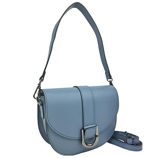 Стильна жіноча шкіряна сумочка напівкругла Італія 71030BLL