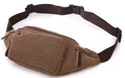 Сумка поясна текстильна720176 Коричнева