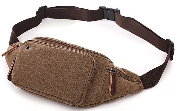 Сумка поясна текстильна720176 Коричнева