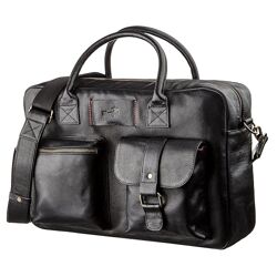 Чоловічий шкіряний великий портфель для ноутбука 719118 Чорний