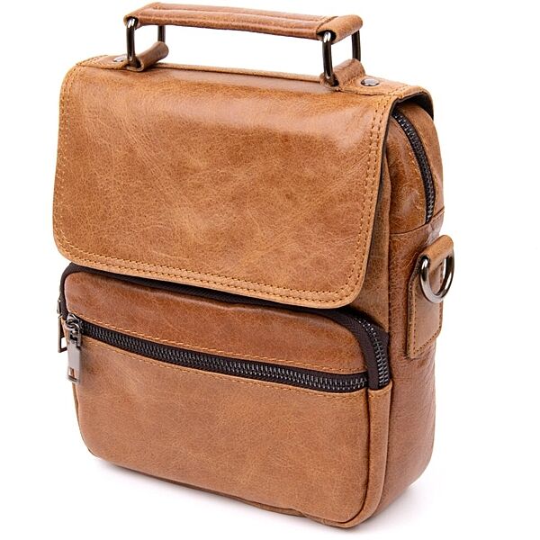 Сумка чоловіча месенджер на одне відділення720413 Руда